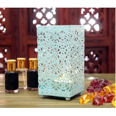 Свічник металевий з емаллю Блакитний