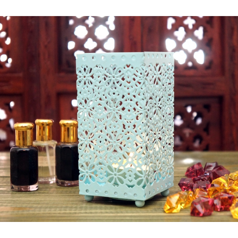 Свічник металевий з емаллю Блакитний