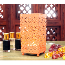 Свічник металевий з емаллю Персиковий