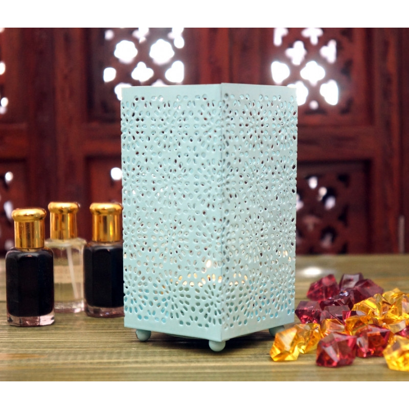 Свічник металевий з емаллю Блакитний