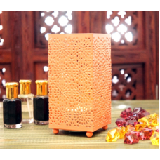 Свічник металевий з емаллю Персиковий