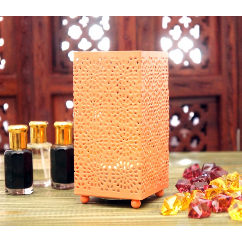 Свічник металевий з емаллю Персиковий Свічник металевий з емаллю Персиковий