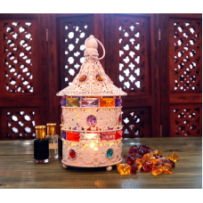 Свічник металевий + пластик з емаллю Білий