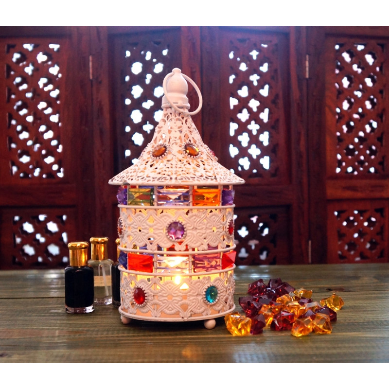 Свічник металевий + пластик з емаллю Білий