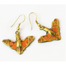 Сережки NEHA Кажан Червоний корал