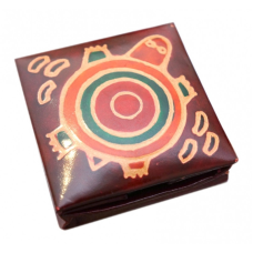 Гаманець шкіряний на кнопці Черепаха Бордовий