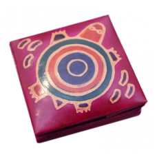 Гаманець шкіряний на кнопці Черепаха Малиновий