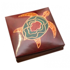 Гаманець шкіряний на кнопці Водяна черепаха Бордовий