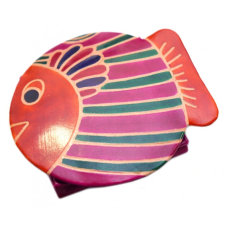 Гаманець шкіряний на кнопці ZOO Рибка Малиновий