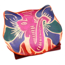 Гаманець шкіряний на кнопці ZOO Слон Помаранчевий