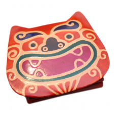 Гаманець шкіряний на кнопці ZOO Тигр Помаранчевий