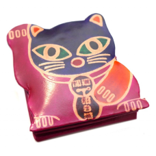 Гаманець шкіряний на кнопці ZOO Манекі Неко Малиновий