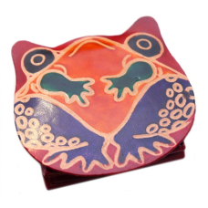 Гаманець шкіряний на кнопці ZOO Жаба Червоний