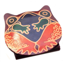 Гаманець шкіряний на кнопці ZOO Жаба Бордовий