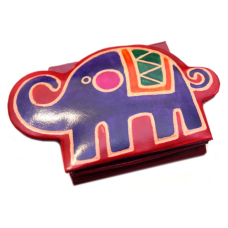 Гаманець шкіряний на кнопці ZOO Слоник Червоний