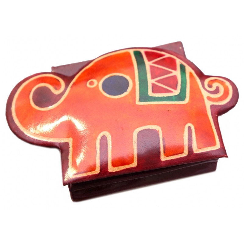 Гаманець шкіряний на кнопці ZOO Слоник Бордовий