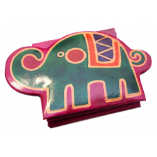 Гаманець шкіряний на кнопці ZOO Слоник Малиновий