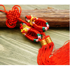 В“язані тапочки з пензлем Червоні великі