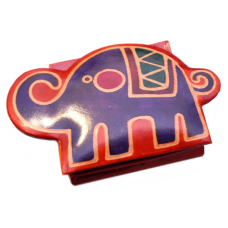 Гаманець шкіряний на кнопці ZOO Слоник Помаранчевий