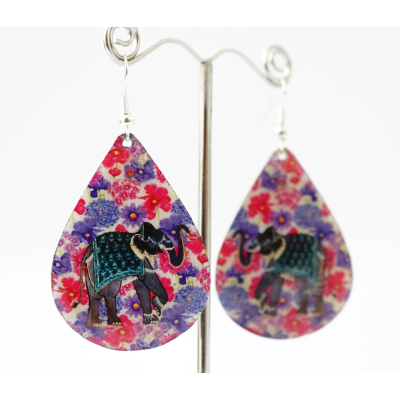 Сережки Хіпі Слонік №1 Крапля