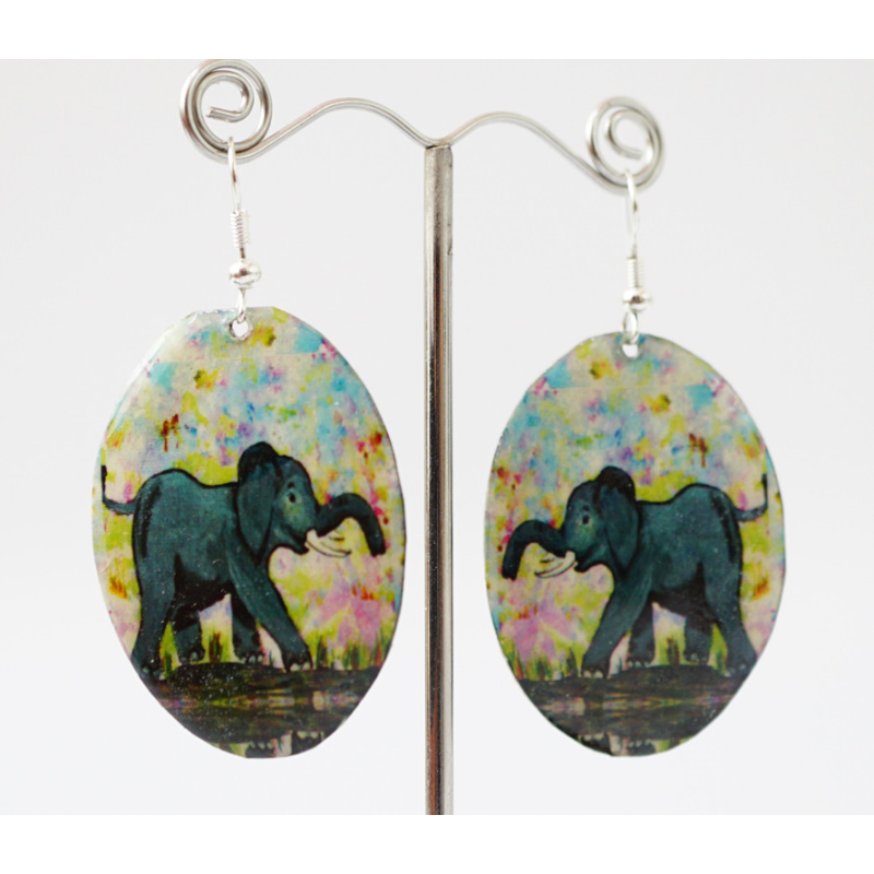 Сережки Хіпі Слонік №2 Овал