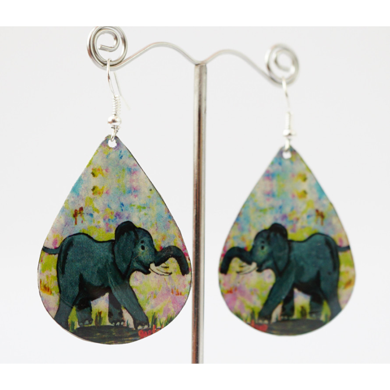 Сережки Хіпі Слонік №2 Крапля