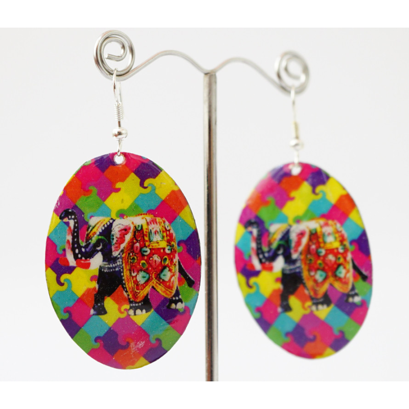 Сережки Хіпі Слонік №3 Овал