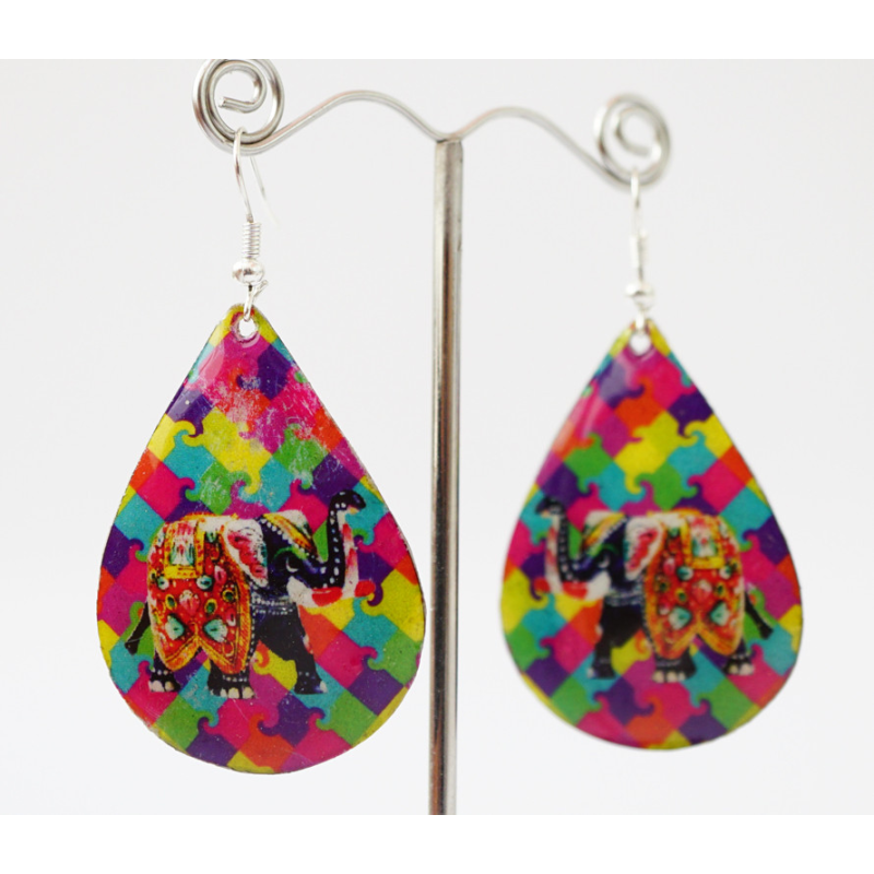 Сережки Хіпі Слонік №3 Крапля