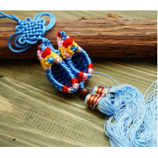 В“язані тапочки з пензлем Блакитні великі