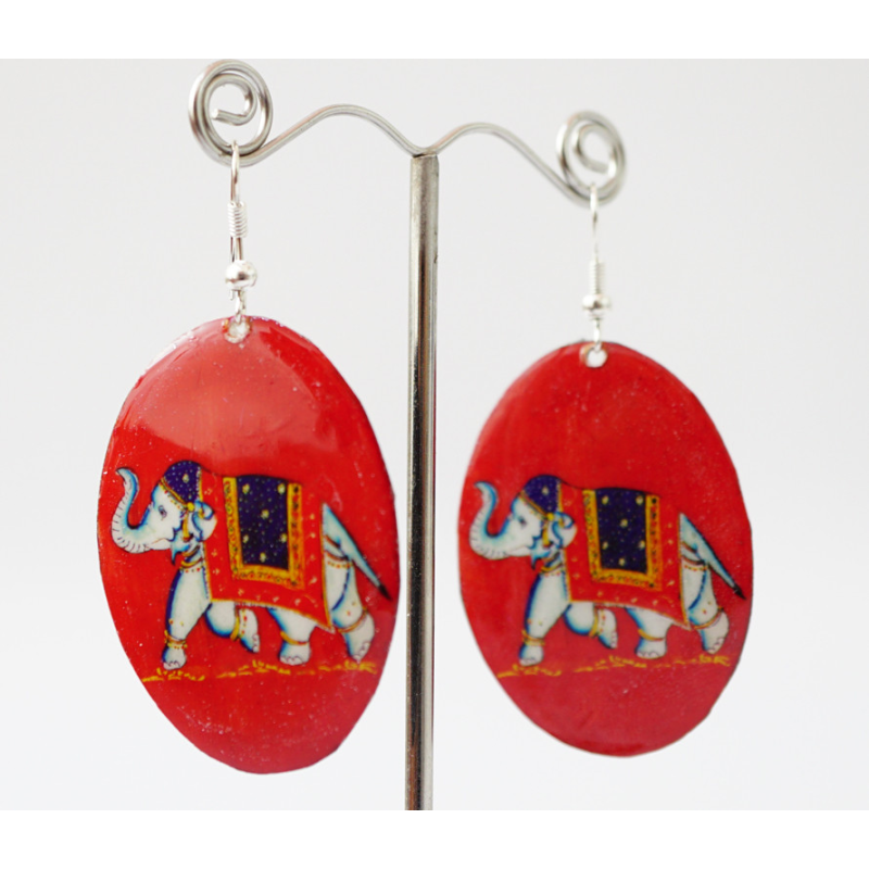 Сережки Хіпі Слонік №4 Овал