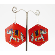 Сережки Хіпі Слонік №4 Шестигранник