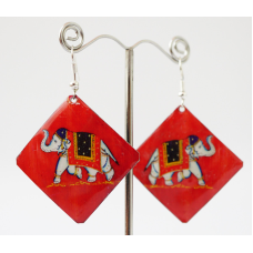 Сережки Хіпі Слонік №4 Квадрат