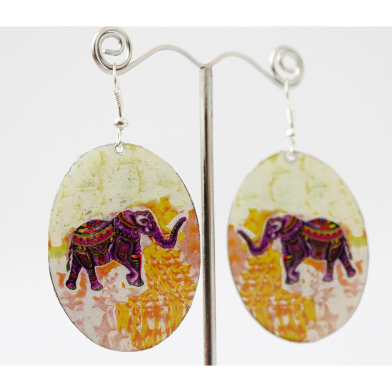 Сережки Хіпі Слонік №5 Овал