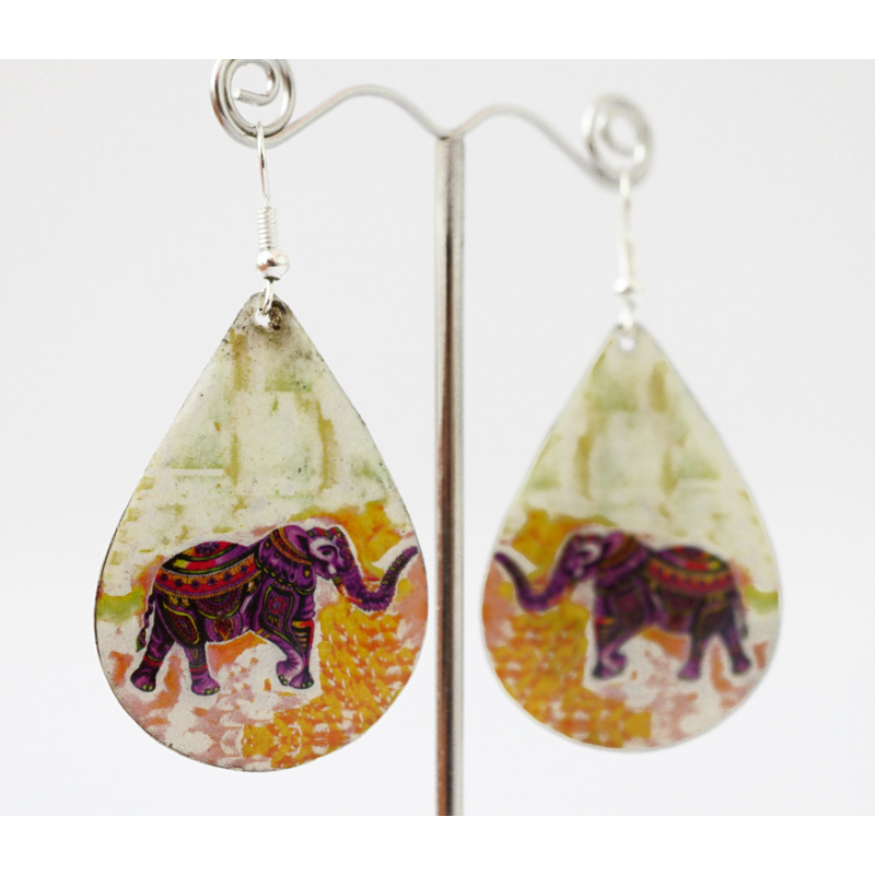 Сережки Хіпі Слонік №5 Крапля
