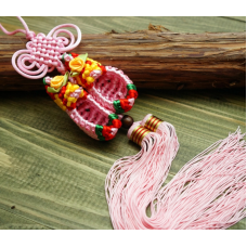 Тапочки в“язані з пензлем Рожеві великі