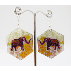 Сережки Хіпі Слонік №5 Шестигранник