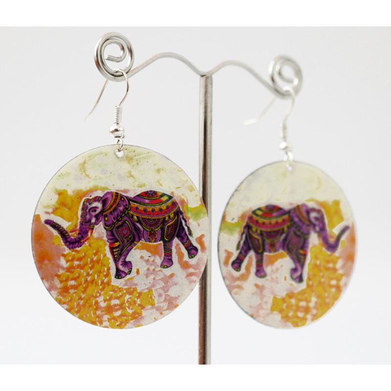 Сережки Хіпі Слонік №5 Коло