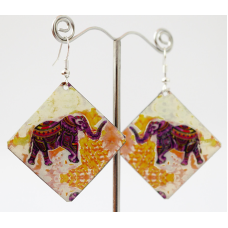 Сережки Хіпі Слонік №5 Квадрат