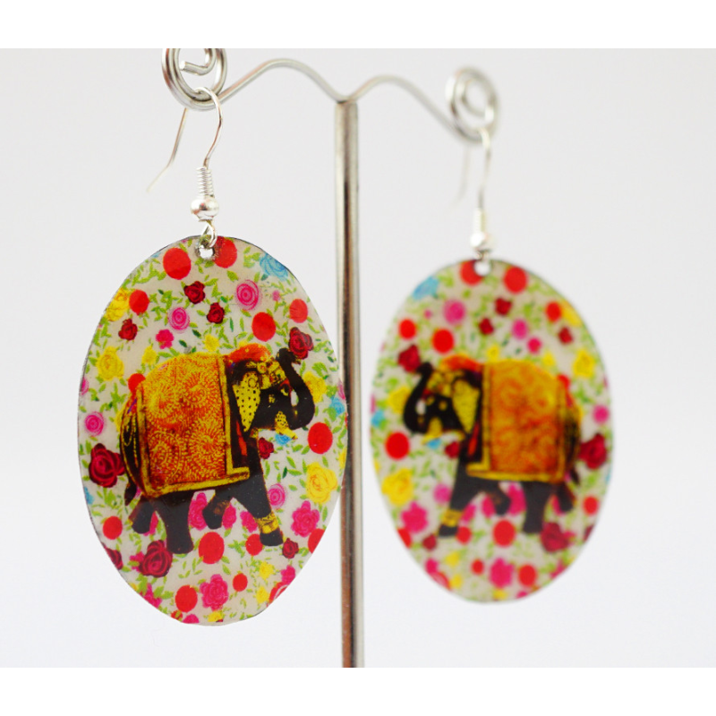 Сережки Хіпі Слонік №6 Овал