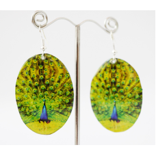 Сережки Хіпі Павич №1 Овал