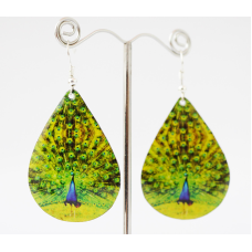 Сережки Хіпі Павич №1 Крапля