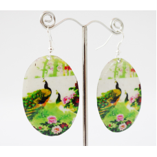 Сережки Хіпі Павич №2 Овал