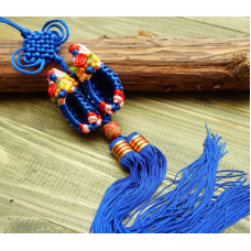 В“язані тапочки з пензлем Сині великі