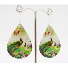 Сережки Хіпі Павич №2 Крапля