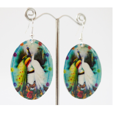 Сережки Хіпі Павич №4 Овал