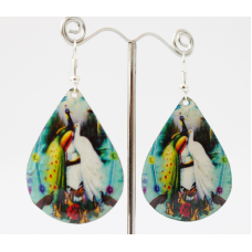 Сережки Хіпі Павич №4 Крапля