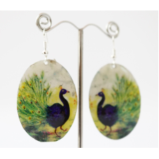 Сережки Хіпі Павич №5 Овал