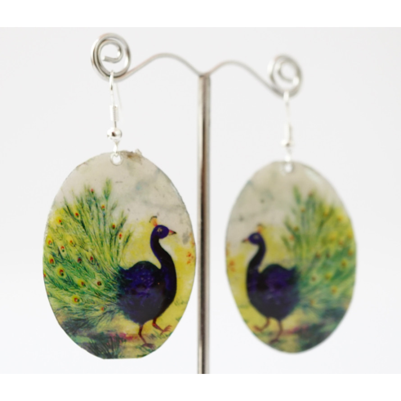 Сережки Хіпі Павич №5 Овал Сережки Хіпі Павич №5 Овал