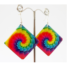 Сережки Хіпі Візерунок №1 Квадрат