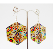 Сережки Хіпі Візерунок №3 Шестигранник